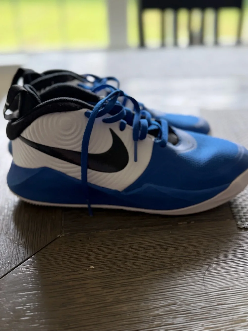 Nike Kids Blue, White and Black High-Top Sneakers size 4.5